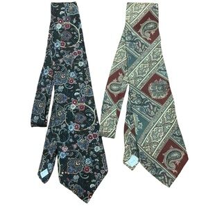 2 Neckties Pierre Cardin Tie Silk Multicolor Paisley